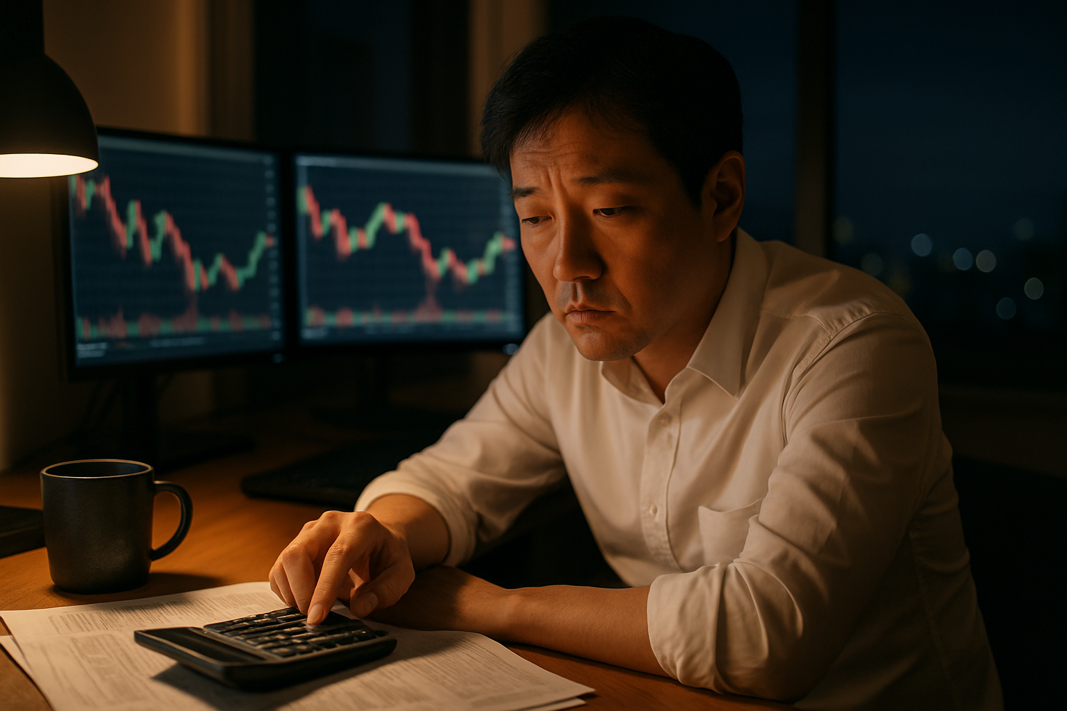 새벽 시장을 보는 투자자