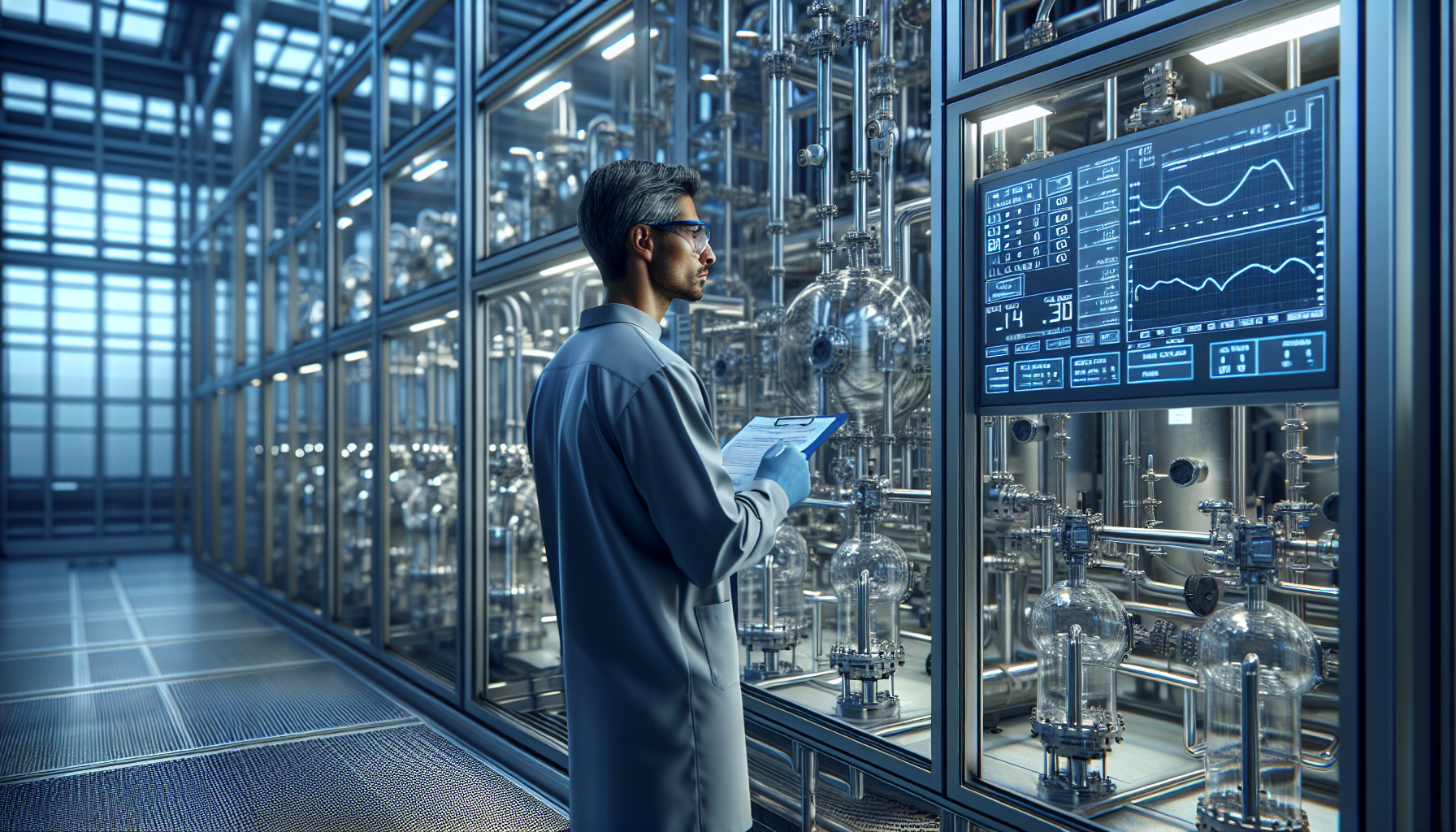 연구실과 공장 비교 장면